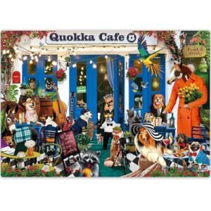 QUOKKA Puzzle For Adults – 500 Piece Cafe Themed Jigsaw Puzzle, Original Collage Artwork Hand Finished By Artist, Unique Cut Strong Grip Pieces, Matte Finish, FSC Recyclable (Café)