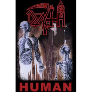 Death Pôster banda humana logotipo oficial têxtil bandeira 70 cm x 106 cm tamanho único (CDs)