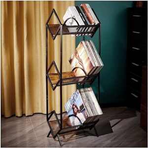 LiebeRen Suporte de disco de vinil, prateleira de armazenamento de LP, rack de armazenamento de discos de vinil de 3 níveis, suporte de disco de grande capacidade, suporte para discos de vinil para (Equipamentos)