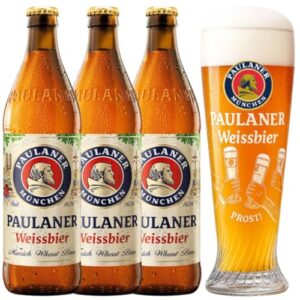 Kit 3 Cervejas Paulaner Weissbier Garrafa 500ml + Copo Prost (Cervejas)