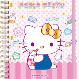 Jandaia - Agenda Planner Neo 175x242mm CD 80 fls - Hello Kitty 2026 (CDs)