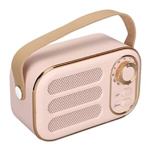 equlup Alto-falante Bluetooth retrô, som estéreo Hi-Fi, carregamento USB, portátil, sem fio, vintage, 5.0 para casa, viagens ao ar livre (Roseate) (Equipamentos)