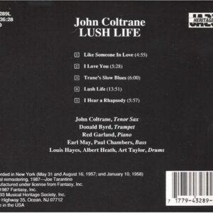 Lush Life - John Coltrane (CDs)