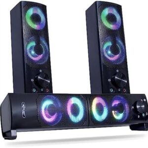 Caixa de Som Soundbar com Subwoofer LED RGB para TV Smart, PC e Notebook - USB e P2 ®MaiXpro (Equipamentos)