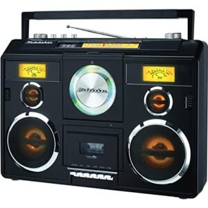 Studebaker Sound Station Portable Stereo Boombox with Bluetooth/CD/AM-FM Radio/Cassette Recorder (Black) (CDs)