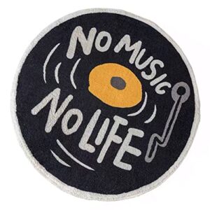 Rengue Tapete absorvente de água, design retrô de disco de CD, antiderrapante, secagem rápida, tapete de banheiro macio para uso doméstico e interno, tapete absorvente de água, imitação, Nan Household (CDs)
