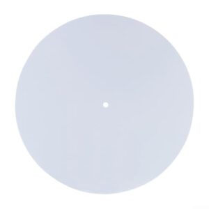Tapete de acrílico para toca-discos para DJ, tapete antiestático de 30 cm com recesso central - para LP de vinil - melhora a qualidade do som e a firmeza dos graves - para pad (branco) (Equipamentos)