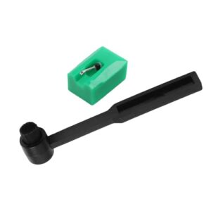 Agulha de substituição para toca-discos T-LP120-USB, caneta oval compatível com ATN95E AT3400 AT3450, ponta de cartucho verde preta para discos de vinil de 33 45 RPM (Discos de Vinil)