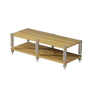 Estante de áudio HiFi para toca-discos e console de jogos, elegante, marrom claro, ideal para sistemas estéreo e armazenamento de discos de vinil (Equipamentos)