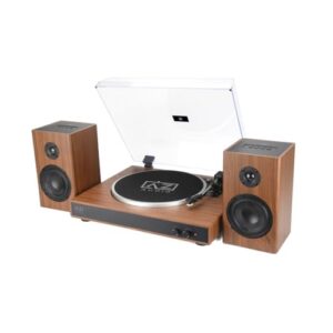 Toca-Discos Vitrola Vinil com Caixas de Som Bluetooth AZ Audio AZ-LP60XBT Cor Natural (Equipamentos)