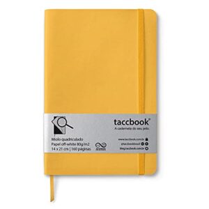 Caderno Quadriculado taccbook® Amarelo ouro 14x21 Flex (CDs)
