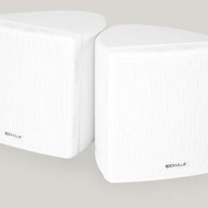 Rockville Cubo branco par de alto-falantes de parede de Home Theater de 8,89 cm + suportes giratórios, preto (Equipamentos)