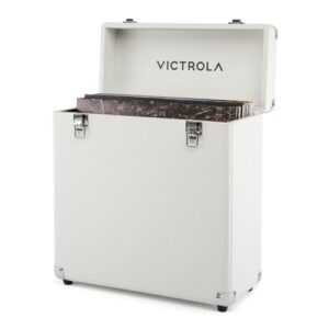 Victrola Collector II (modelo 2026) – Estojo de armazenamento de discos de vinil – comporta mais de 30 discos de vinil para toca-discos, ferragens resistentes, forro interior macio, portátil com alça (Discos de Vinil)