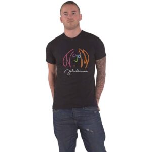 Camiseta colorida autorretrato John Lennon, Preto, GG (CDs)