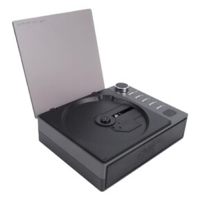 Depisuta Leitor de CD Bluetooth, Alto-falante de Mesa Sem Fio Leitores de Música CD Portáteis Rádio FM 2600mAh Recarregável Com Fone de Ouvido Com Controle Remoto Cabo AUX Plug Play (Preta) (CDs)