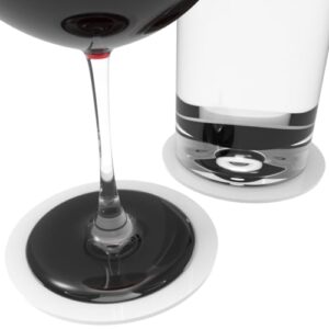 Kit Conjunto Premium de 6 Unidades Porta-Copos Redondos Branco Bolacha e Pés Antiderrapantes de Silicone para Cerveja e Chopp Descanso Bancada ou Mesa - ARTBOX3D (Cervejas)