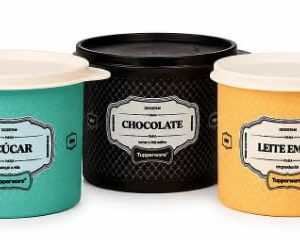 Kit 03 Redondinhas 500 ml Linha Essence = T U P P E R W A R E = Chocolate + Açúcar + Leite em pó = (CDs)