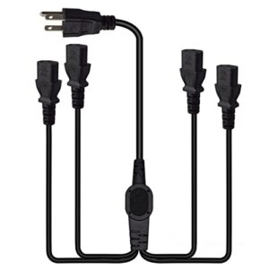 Strhowill Cabo Divisor de Energia para Computador, Cabo de Alimentação para Monitor, Cabo de Alimentação Em Y Nema 5-15P para Iec320 4X C13, Divisor C13, Fonte de Alimentação para 4 Dispositivos (Equipamentos)