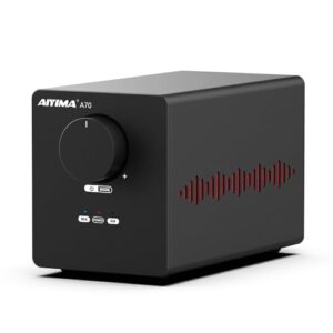 AIYIMA Amplificador Estéreo Balanceado A70 com Pffb, Amplificador Classe D de 2 Canais Tpa3255 Paracx Acústicas de Mesa, Home Theater E Estante, com Entradas Xlr E Rca E Entrada de Trigger (A70 + (Equipamentos)
