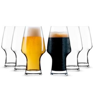 LEMONSODA Caneca Beer Pilsner - Copo de cerveja artesanal - Presentes para pais, maridos, amantes de cerveja - Canecas e copos de cerveja para homens - Copo de cerveja - 540 ml (conjunto de 6) (Cervejas)
