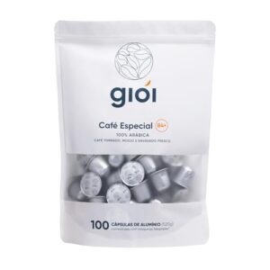 Gioi Café Especial, 100% Arábica, 100 Cápsulas Compatíveis com Nespresso®, 84+ Escala SCA (100 Cápsulas, Moka) (Café)
