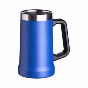 Caneca Térmica 710ml King Inox Cerveja Chopp Copo com Alça Parede Dupla Camada Isolamento Vacuo Premium (Azul) (Cervejas)