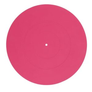 ASHATA Tapete de Toca-discos, Tapete de Borracha para Toca-discos de Borracha, de Prato LP Universal, Almofada de Gravação Anti-vibração e Redução de Ruído para de (Rosa) (Equipamentos)