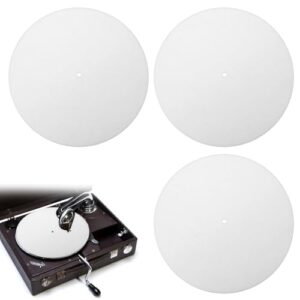 3 tapetes para toca-discos, tapete de vinil branco para toca-discos, tapete deslizante de feltro antiderrapante antiestático protetor de discos de 30 cm para casa (Equipamentos)