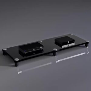 Suporte de mídia AV de vários níveis HiFi Rack com absorção de choque, grandes suportes estéreo para amplificadores, alto-falantes e toca-discos, solução de armazenamento de áudio e vídeo doméstico (Equipamentos)