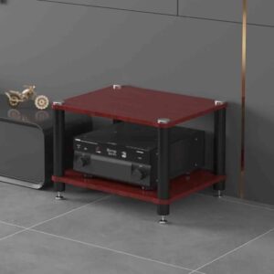 Rack HiFi para console de disco de vinil para toca-discos e sistemas estéreo, gabinete de roteador compacto (preto 49 x 48 x 59 cm) solução de armazenamento elegante para amantes de música (Equipamentos)