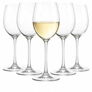 Taças De Vinho Branco Cristal Transparente Conjunto Com 6 peças 350ml Design Elegante, Acabamento Sofisticado Leves e Resistentes Brilho Intenso Qualidade Premium. (Vinhos)