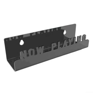 Prateleira de disco agora tocando, suporte de parede de vinil acrílico para exibição de álbum LP e suporte para parede, decoração de sala de música moderna com fonte 3D, preto ou transparente (preto) (Equipamentos)