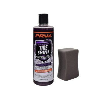 PRV AUDIO Molho para brilho de pneu em gel Wet Look | Pneu de alto brilho, acabamento, plástico e borracha - restaura o brilho preto profundo e a proteção | Kit sem estilingue e seca rapidamente 473 (CDs)
