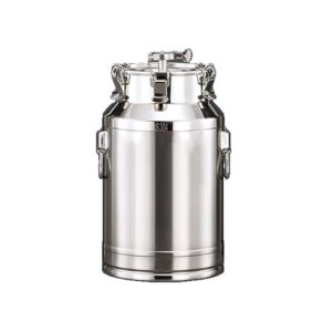 Fermentador de aço inoxidável 15L com alça de transporte, recipiente de armazenamento líquido de cozinha de 25 x 36 cm, barril de metal com tampa selada para fabricação de cerveja doméstica e (Cervejas)