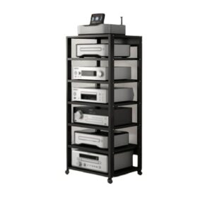 Gabinete HiFi com 7 prateleiras de madeira Suporte de sistema HiFi para toca-discos de vinil/vídeo/toca-discos/TV estéreo/DVD Player (Equipamentos)