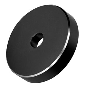 Heayzoki Adaptador de toca-discos de vinil, discos de vinil de alumínio sólido 45 RPM, adaptador para toca-discos de disco de 45 RPM, folha de conversão de furo grande, adaptador de grampo preto para a maioria dos discos de furo grande (preto) (Equipamentos)