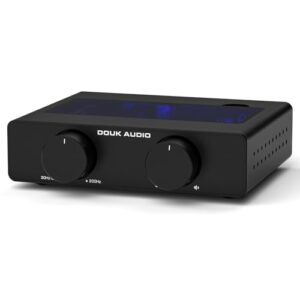 Douk Audio Amplificador Estéreo Tpa3255 De 2 Canais A5, Mini Potência Áudio Hi-Fi X2 300 Watts, Classe D Para Sistema Home Theater, Alto-Falantes Torre Estante Passivos Com Filtro Passa-Alta + Fonte (Equipamentos)