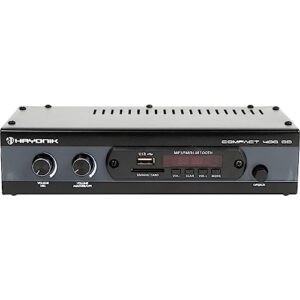 HAYONIK, Amplificador 4 canais, Entrada Óptica, 40W RMS, Bluetooth, USB, Rádio FM, Entrada para Microfone, Equalizador - Compact 400 OD (Equipamentos)