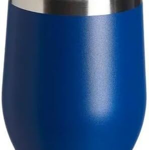 Copo Térmico Ovo Cuia 350ml com Tampa Antivazamento Preto – Aço Inoxidável Parede Dupla com Isolamento a Vácuo, Mantém Bebidas Geladas e Quentes, Design Anatômico Premium. (Azul Escuro) (Cervejas)
