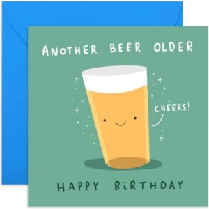 Old English Co. Cartão engraçado de feliz aniversário de cerveja para pai - "Another Beer Oider" Cartão de aniversário humor para ele ela - Cartão de aniversário Craft Ale para homens e mulheres | Em (Cervejas)