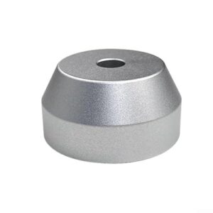 Adaptador de gravação de alumínio 45 RPM para discos de vinil de 17 cm, conversor de eixo giratório com design de cone para DJs e uso doméstico, preto ou prata (prata) (Equipamentos)