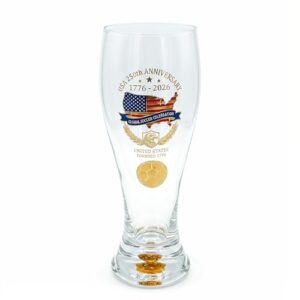 MRLTOP Copo de cerveja EUA 250º aniversário 1776-2026, copo Pilsner patriótico com base de platina, bar de celebração de futebol global, presente colecionável premium para fãs de esportes masculinos (Cervejas)