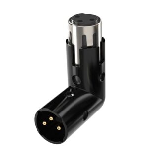 Coda Music Technologies Adaptador de ângulo XLR – Conector de ângulo reto ajustável de 90 graus, ajuste universal durável de 3 pinos, configuração Plug and Play para músicos e engenheiros de áudio, (Equipamentos)