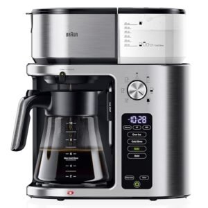 Braun MultiServe Plus - Cafeteira de gotejamento sem cápsulas de 10 chávenas, 7 tamanhos de cerveja/cerveja fria e quente, aço inoxidável KF9270SI (Cervejas)
