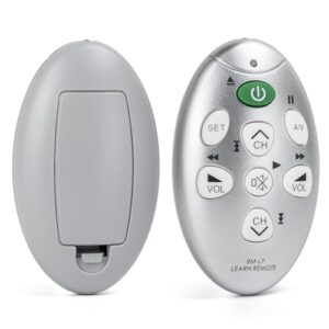 Zmmyld Mini controle remoto universal de substituição para TV/VCR/SAT/Set-TOP Box/VCD/DVD/CD com 7 teclas, portátil e fácil de usar para idosos - configuração simples necessária (CDs)