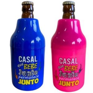 Kit Casal 2 Porta Litrinho 300ml Suporte 3 em 1 Térmico Cerveja (Cervejas)