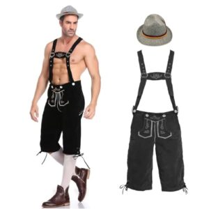 Preto Adulto Fantasia Oktoberfest Masculina Alemã Luxo Com Chapéu (M) (Cervejas)