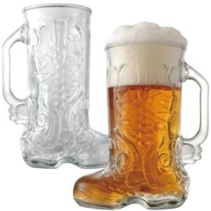 Chefcaptain Canecas de 2 litros para botas de cerveja grandes de 1,927 g Zero chumbo Canecas com alça grande resistente Oktoberfest Pacote com 2 (Caneca de bota XXL 2L 1,927 g) (Cervejas)