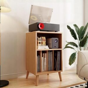 Suporte de reprodutor de mídia AV moderno de 3 camadas, gabinete estéreo multifuncional e suporte de disco de vinil, elegante centro de entretenimento para casa e estúdio de gravação. (Equipamentos)