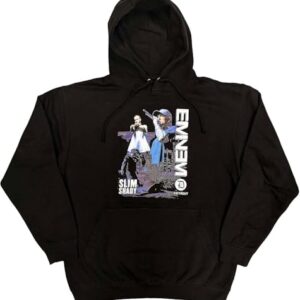 Eminem Moletom com capuz Detroit Logo Marshal Mathers New Official Unissex Preto Pulôver Tamanho XXL, Preto, XXG (CDs)